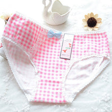 ladies-plaid-printing-cotton-underwear-women-cute-bow-sexy-lace-womens-panties-ll4 BBL