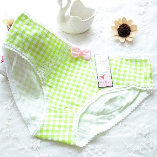 ladies-plaid-printing-cotton-underwear-women-cute-bow-sexy-lace-womens-panties-ll4 BBL