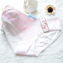 ladies-plaid-printing-cotton-underwear-women-cute-bow-sexy-lace-womens-panties-ll4 BBL