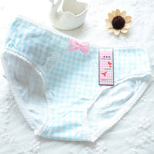 ladies-plaid-printing-cotton-underwear-women-cute-bow-sexy-lace-womens-panties-ll4 BBL
