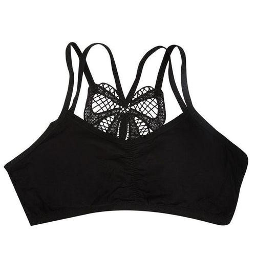new-women-bra-spaghetti-straps-stretch-brassiere-push-up-bras-back-butterfly-patern-hollow-tops-seamless-padded-vest BBL