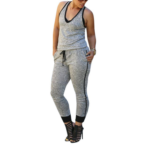 new-women-casual-slim-waist-romper-girl-sleeveless-bandage-jumpsuit-scoop-neck-jumpsuits-y06 BBL