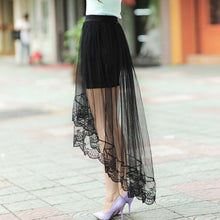 new-women-sexy-long-lace-skirts-section-skirt-jupe-tulle-black-and-white-fashion-short-skirt-y06 BBL