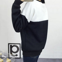 new-women-v-letter-pullover-sweatshirt-black-and-white-spell-color-patchwork-hoodies-tracksuit BBL