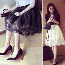new-elegant-ladies-lace-flower-print-skirt-women-double-layer-skirts-elastic-waist-skirt BBL