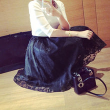 new-elegant-ladies-lace-flower-print-skirt-women-double-layer-skirts-elastic-waist-skirt BBL