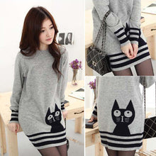 new-elegant-women-long-sleeve-sweater-cute-cat-pattern-o-neck-knitted-pullover-tops-knitwear BBL