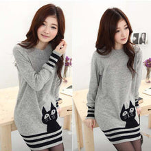 new-elegant-women-long-sleeve-sweater-cute-cat-pattern-o-neck-knitted-pullover-tops-knitwear BBL