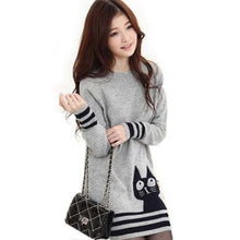 new-elegant-women-long-sleeve-sweater-cute-cat-pattern-o-neck-knitted-pullover-tops-knitwear BBL