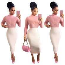 new-fashion-women-sexy-long-sleeve-mesh-evening-party-solid-long-dress BBL