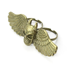 the-demon-skull-double-finger-ring-bronze-angel-wings-ring-bling-jewelry BBL