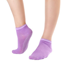 womens-fitness-pilates-socks-colorful-non-slip-massage-toe-durable-dance-s-ankle-grip-exercise-printed-letter-socks BBL