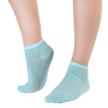 womens-fitness-pilates-socks-colorful-non-slip-massage-toe-durable-dance-s-ankle-grip-exercise-printed-letter-socks BBL