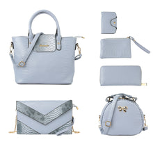6pcswomens-handbag-set-pu-leather-snake-skin-pattern-tote-clutch-lady-crossbody-messenger-bag-wallet-coin-bag-card-pack BBL
