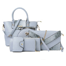 6pcswomens-handbag-set-pu-leather-snake-skin-pattern-tote-clutch-lady-crossbody-messenger-bag-wallet-coin-bag-card-pack BBL