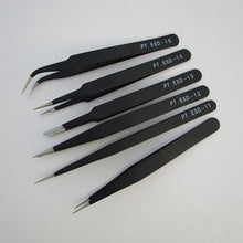 6pc Professional Coated Precision Tweezers Set,Stainless Steel Anti-static Tweezers Repair Tool Welding Assist