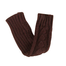 Amazig Long Mitten Gloves Women Knitted Arm Fingerless Gloves Solid Color FunS29