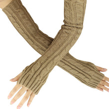 AmazingFashion Women Girl Fingless Knit Long Gloves