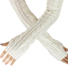 AmazingFashion Women Girl Fingless Knit Long Gloves