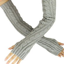 AmazingFashion Women Girl Fingless Knit Long Gloves