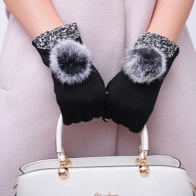 Amazing Candy Colors Lady Women Bowknot Screen Motorcycle Ski Snow Snowboard Warm Gloves Mittens