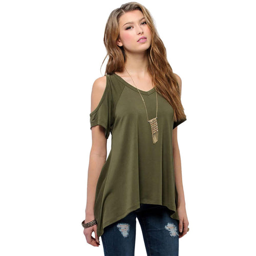 Amazing Sexy Loose Short Sleeve Shirt Women Casual T-shirt Style