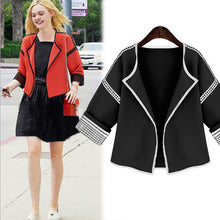 Casual Slim Jacket Women Coat Contrast Color Lace Pattern Jacket Coat British Style Women Jacket