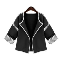 Casual Slim Jacket Women Coat Contrast Color Lace Pattern Jacket Coat British Style Women Jacket