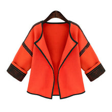 Casual Slim Jacket Women Coat Contrast Color Lace Pattern Jacket Coat British Style Women Jacket