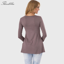 Long Loose T shirt Deep V Neck Womens Cotton T shirts Casual Long Sleeve T shirt Tops Tee Sexy Loose Tops XL