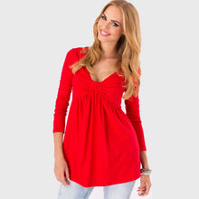 Long Loose T shirt Deep V Neck Womens Cotton T shirts Casual Long Sleeve T shirt Tops Tee Sexy Loose Tops XL