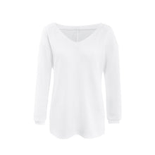 Casual Loose Knitwear Pull Femme Sexy Deep V Long Sleeve Knitted Sweater Solid Jumper Top Pullover Women 6 Colors XL