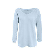 Casual Loose Knitwear Pull Femme Sexy Deep V Long Sleeve Knitted Sweater Solid Jumper Top Pullover Women 6 Colors XL