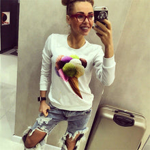 Casual Sweatshirt Women Ice Cream 3D Printed Tracksuits O Neck Long Sleeve Pull Femme Plus Size Tracksuits For Women
