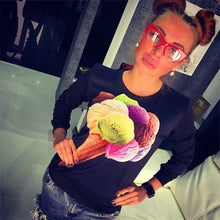 Casual Sweatshirt Women Ice Cream 3D Printed Tracksuits O Neck Long Sleeve Pull Femme Plus Size Tracksuits For Women