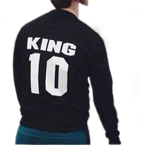 Casual Couple Sweatshirt Pullover Couples Hoodies Sweatshirts Letter Print King and Queen Hoodie GV289