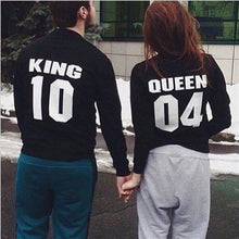 Casual Couple Sweatshirt Pullover Couples Hoodies Sweatshirts Letter Print King and Queen Hoodie GV289