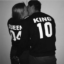 Casual Couple Sweatshirt Pullover Couples Hoodies Sweatshirts Letter Print King and Queen Hoodie GV289