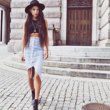 Lace Up High Waist Women Skirt Sexy Wrap Bodycon Skirt Midi Irregular OL Pencil Skirt Jupe Longue Femme