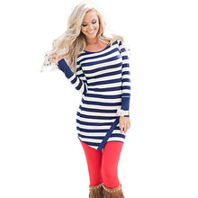 Long Sleeve Striped Dress Casual O Neck Dress Robe Femme Slim Sexy Bodycon Dress Mini Wrap Vestidos