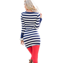 Long Sleeve Striped Dress Casual O Neck Dress Robe Femme Slim Sexy Bodycon Dress Mini Wrap Vestidos