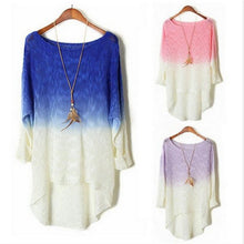Pullover Sweater Gradient Knitted Women Sweaters And Pullovers Thin Swallowtail Oversized Loose Sweater Women