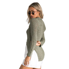 Sexy Cropped Knit Sweater Women Long Sleeve Pullovers And Sweaters Irregular Hem Pull Femme Knitwear Tops
