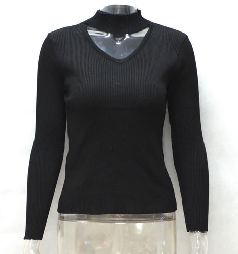 Vintage Knit Top Long Sleeve V Neck Pullover Sweater Knitwear Slim Women Tops Stretch Knitted Pull Femme Solid Color
