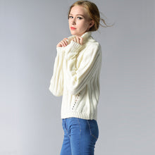 Warm Turtleneck Pullover Sweater Long Sleeve Knitwear Women's Sweater Sueter Mujer Striped Tricot Pull Femme