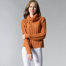 Warm Turtleneck Pullover Sweater Long Sleeve Knitwear Women's Sweater Sueter Mujer Striped Tricot Pull Femme