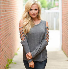 Women Blouses Long Sleeve O Neck Hollow Out Blusas Shirts Casual Leisure Solid Denim Tops Plus Size Blouses GV337