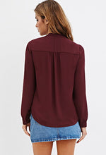 Women Tie Up Blouses V Neck Black Chiffon Blouse Long Sleeve Shirt Tops For Office Ladies LX212