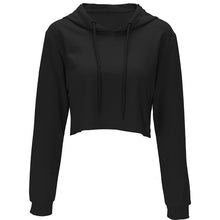 Chic O Neck Sweatshirt Women Cropped Hoody Short Featuring Tops Hooded Tracksuits Sweatshirt Solid Color Pull Femme