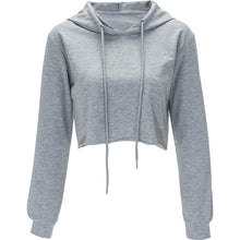 Chic O Neck Sweatshirt Women Cropped Hoody Short Featuring Tops Hooded Tracksuits Sweatshirt Solid Color Pull Femme